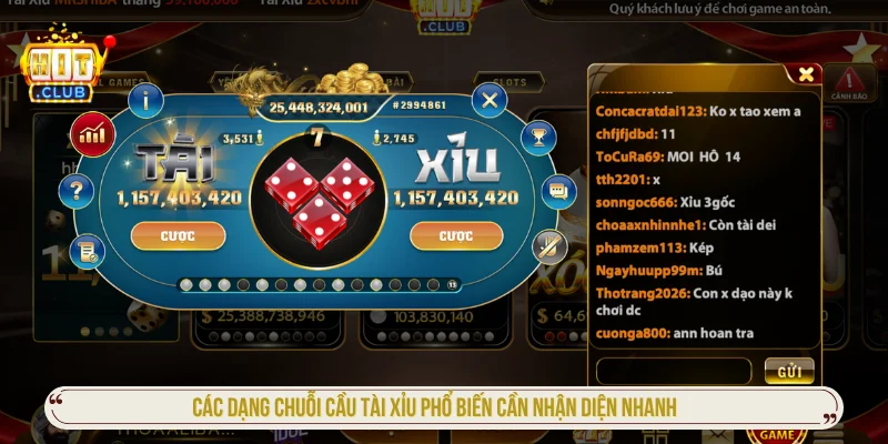Chuỗi cầu tài xỉu HITCLUB cần biết