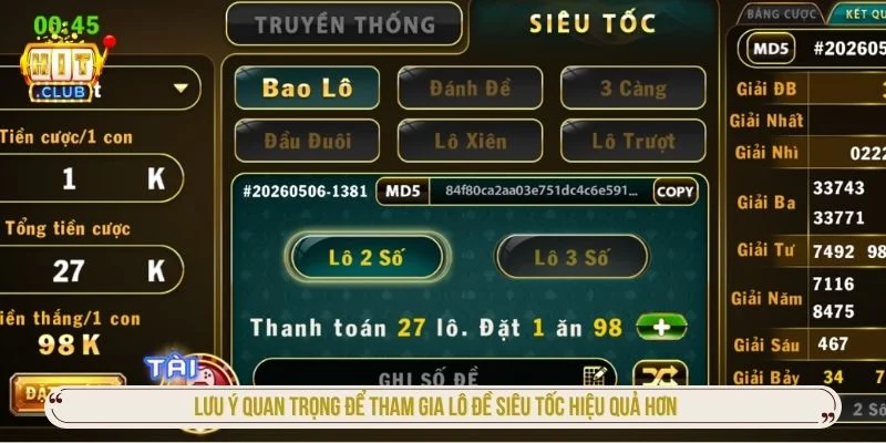 Tổng hợp lưu ý quan trọng khi chơi lô đề siêu tốc